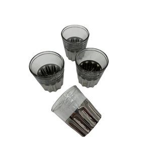 Lot of 4 0662 Rag & Bone New York 1.5 oz Shot Glasses Bar Ware Metallic 0662